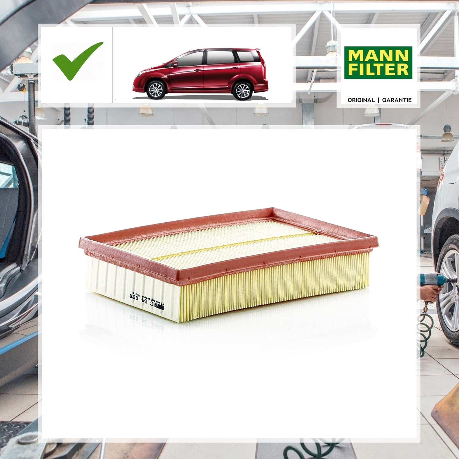 Luftfilter Mann-Filter für Chevrolet Aveo Schrägheck T300 1.2