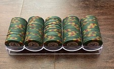 ONE FULL TRAY OF VINTAGE BINION'S HORSESHOE CLUB $25 GAMING CHIPS - 100 OBSOLETE