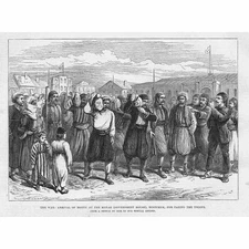 RUSSO TURKISH WAR Arrival of Money to Pay Troops at Rustchuk Antique Print 1877