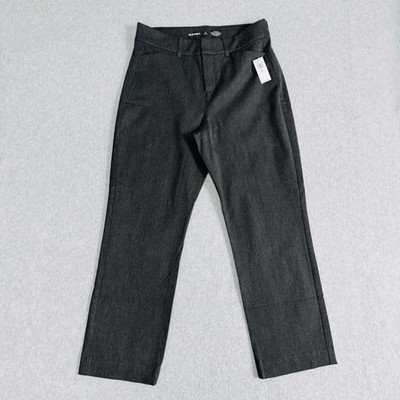 Old Navy Womens Pixie Straight Pants Size 6 Petite Gray High Rise Office Casual
