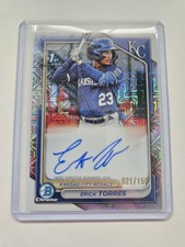 2024 Bowman Erick Torres Chrome Auto Refractor Choice 1st #21/150 Royals Mojo