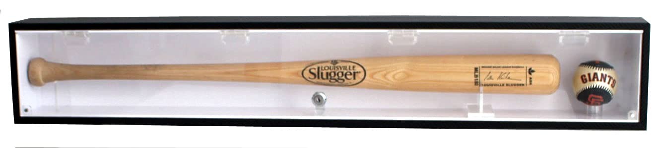 Baseball Bat Display Case Rack Cabinet Holder Wall Mount, w/UV Protection Acr...