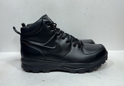 Nike Manoa Leather Boot Water Resistant Triple Black Men's Size 13 454350-003