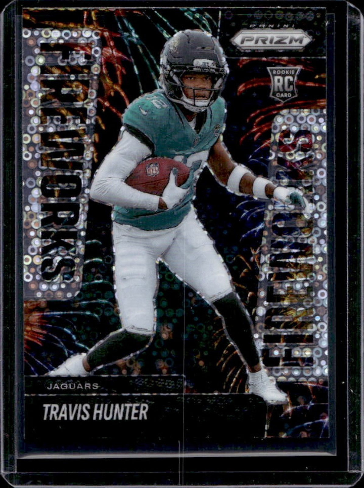 2025 Panini Prizm Travis Hunter Fireworks RC No Huddle Rookie #13 Jaguars
