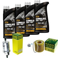 MANN-FILTER Inspektionspaket Mannol 4L Longlife 5W-30 FüR VW Polo 1.2 12V