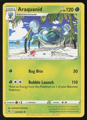 Araquanid 020/264 SWSH08: Fusion Strike Rare Normal NM
