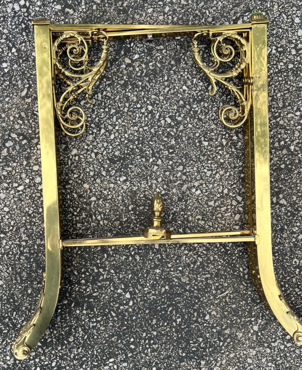 Antique Victorian Pair of Brass Funeral Folding Casket Coffin