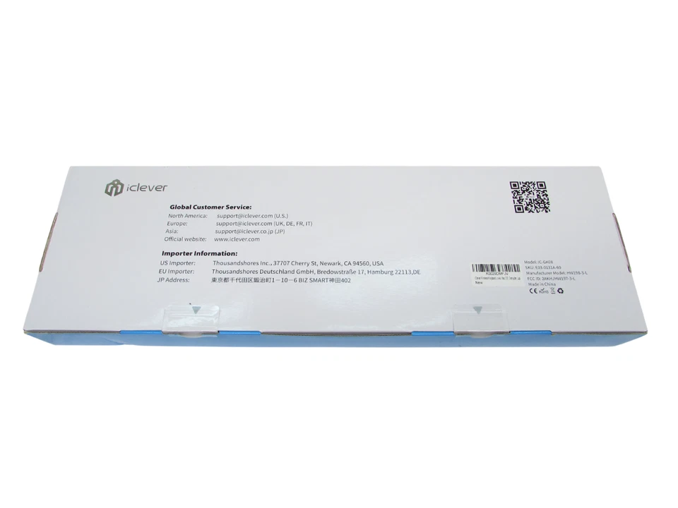 New iClever IC-GK08 2.4G Keyboard Bluetooth Rechargeable Ultra Slim White - Image 2 of 2