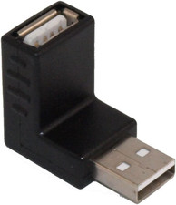 USB 2.0 Downward Facing a Male to a Female Right Angle Adapter 90 Degree