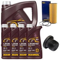 MotoröL Filter Set Mannol 0W-30 504/507 9 Liter + Schraube FüR Audi Porsche VW