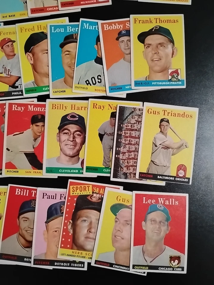 1958 Topps Baseball Cards - 44 Different - W/ Bobby Richardson and George Kell Foto 3 de 4
