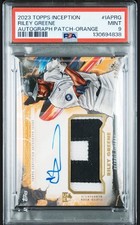 Riley Greene 2023 Topps Inception Rookie Patch Auto Orange /10 #IAPRG PSA 9