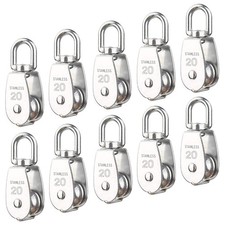 10Pcs M20 Single Pulley Block(20mm), 304 Stainless Steel Hanging Wire Roller,