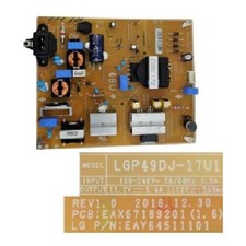 Power Supply LG EAX67189201 1.6 EAY64511101 LGP49DJ-17U1, LG 49UK62