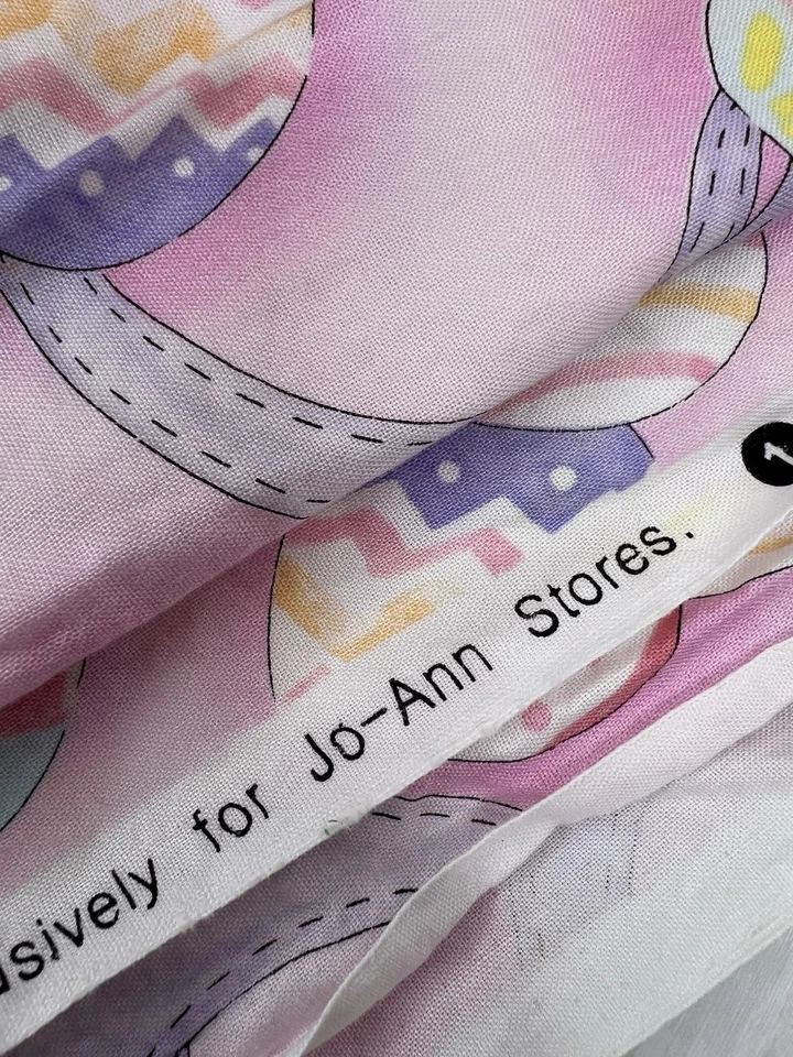 Easter Egg Cotton Fabric 1.25 Yards 42 Wide Scrap JoAnn Washed Imperfect - Image 3 of 4