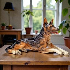 Vintage Goebel German Shepherd Large Dog 17 X 9 Porcelain W.Germany READ