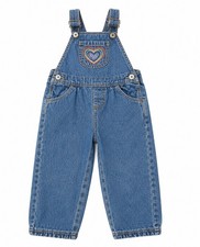 Vintage Y2K OshKosh B Gosh Toddler Denim Overalls Rainbow Heart 12M Baby Girl