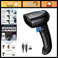 3-in-1 Bluetooth  USB Barcode Scanner, 2D/1D QR Reader for Windows, Android, iO