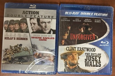 Unforgiven/The Outlaw Josey Wales/Kelly s Heroes/Where Eagles Dare (Blu-ray) NEW