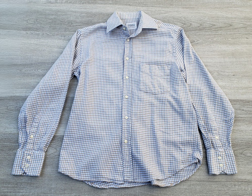 Gianfranco Ferré, Vintage Gianfranco Ferre Studio Mens M 15.5 39 Houndstooth Shirt Made Italy