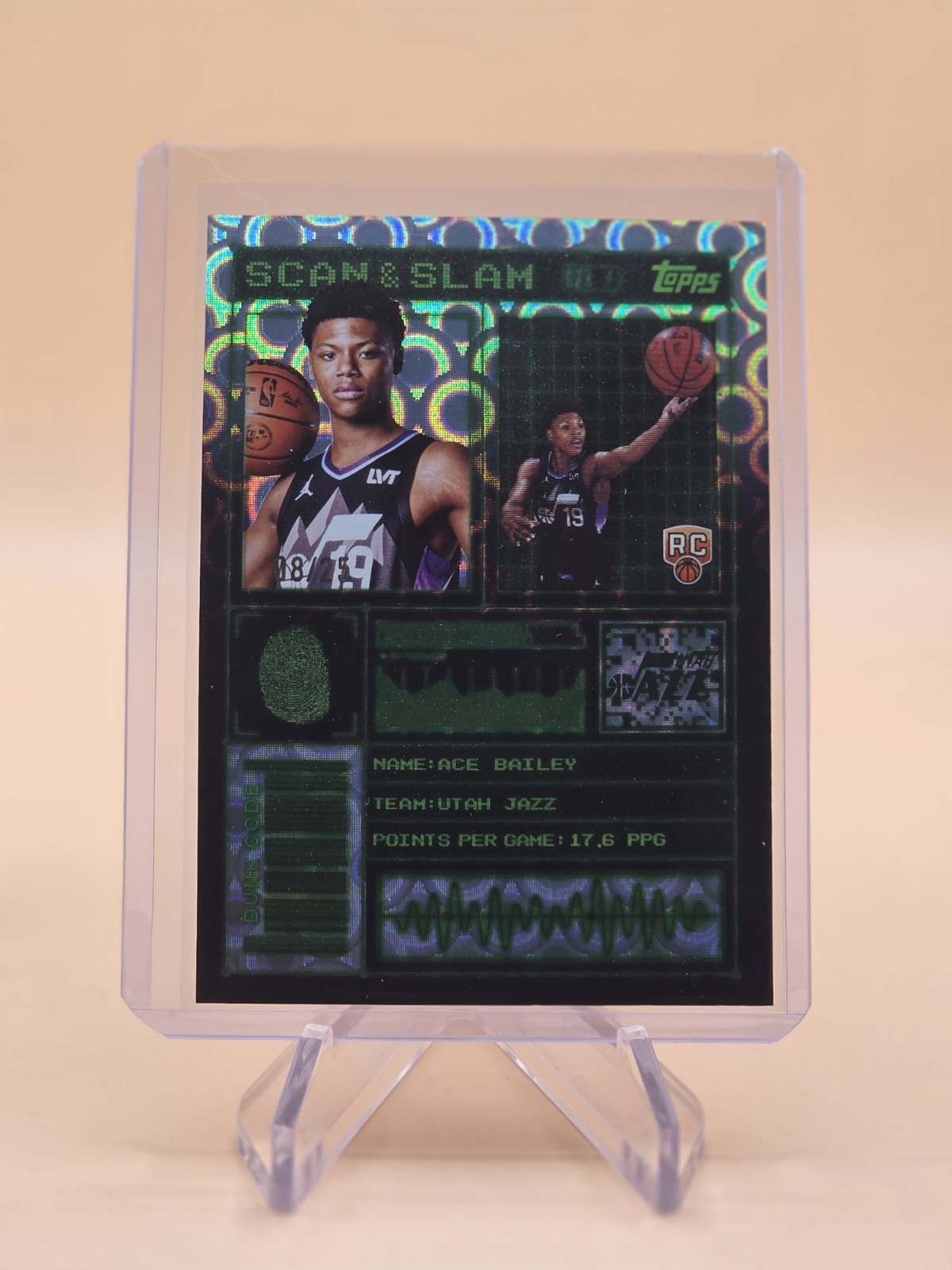 Ace Bailey RC 2025 Topps Scan & Slam /25 Cart Load Utah Jazz