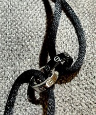 Cartier Love Bracelet 18K white gold/black ceramic 2 Interlocked Rings. Rare