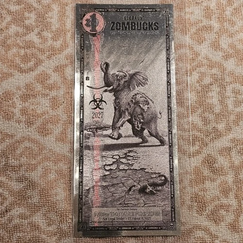 Zombucks Elegaunt Currency of the Apocalypse 1/1000th Silver Aurum Note