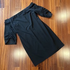 Vince Camuto Black Dress Midi Off-the-Shoulder Career Cocktail Party Size Large