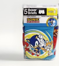 Sonic The Hedgehog 5 Pack Multicolored Boxer Briefs Youth Boys Size 4 New