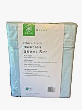 Gaiam Relax, Blue Tencel Soft, King 4 piece Sheet Set, NIB