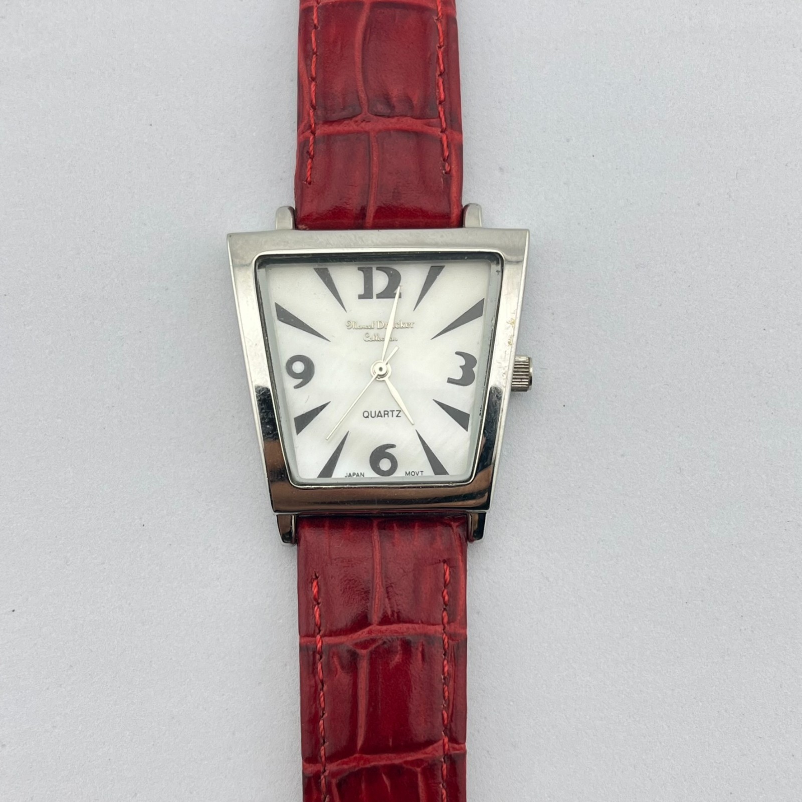 Marcel Drucker Red Leather Rectangular Angular Wo… - image 2