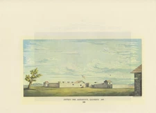 1976 Vintage CALIFORNIA "SUTTER'S FORT, SACRAMENTO CA 1847" COLOR Lithograph 105
