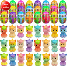 24 Pack Prefilled Easter Eggs with Unicorn Slow Rising Squishy Toys inside for K
