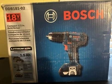 Bosch DDB181-02 18V Cmpct 1/2" Cordless Drill Driver Kit (2) New in Box