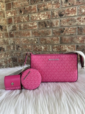Michael Kors Jet Set Small Crossbody Bag With Tech Attached Dragonfruit NWT $448
