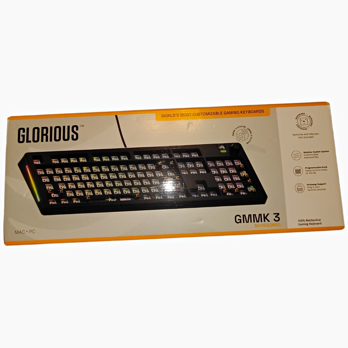 Glorious GMMK 3 Wired Mechanical Hot-Swappable Keyboard QWERTY Black