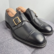 Joseph Cheaney 'Gareth' Black Semi Brogue Toe Cap Monk Shoes UK 8F