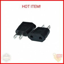 Socket Plug Adapter Europe EU Euro to US Travel Charger AC Power Converter 2PCS 