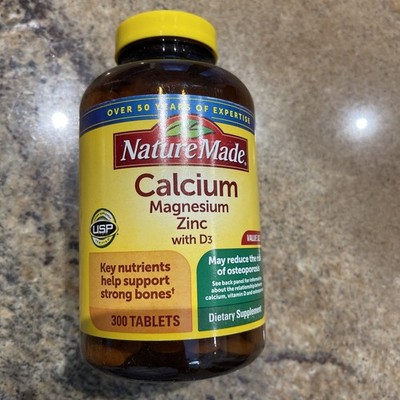 Nature Made 1893 Calcium Magnesium Zinc  With D3 - 300 Tablets