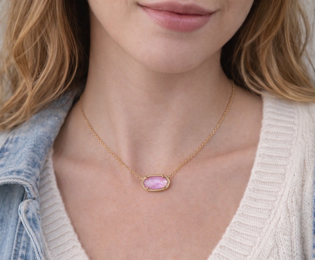 🌟New 💗$95 Kendra Scott🌟 Elisa Gold Pendant Necklace in Pink