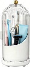 White, Dustproof Toothbrush Holder Organizer with Drainage