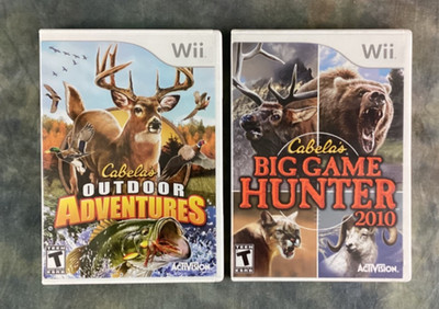 Lot of 2 Wii Hunting Games, Cabela s Big Game Hunter 2010, Outdoor Adventures