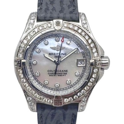 Breitling Colt Oceane A77380 Quartz 33mm Custom Diam Bezel/Case MOP Dial SS Case