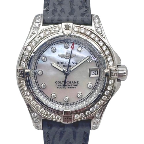 Breitling Colt Oceane A77380 Quartz 33mm Custom Diam Bezel/Cas...