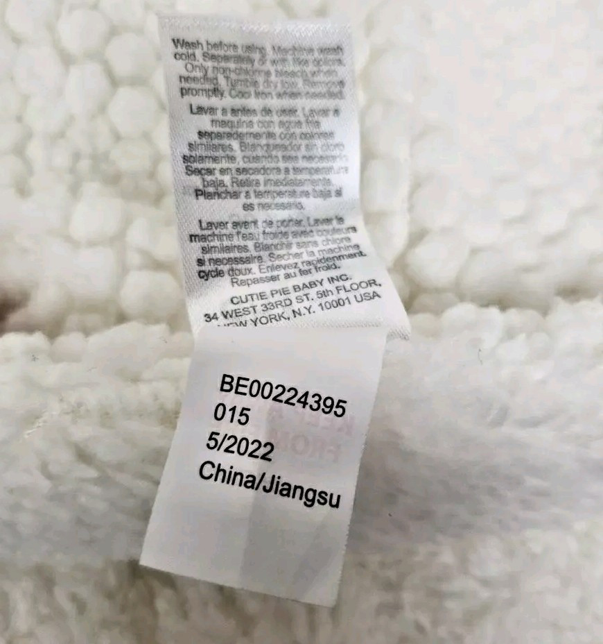 Chick Pea Baby Blanket White Unisex Reversible Plush Textured 40”x30” with Tags