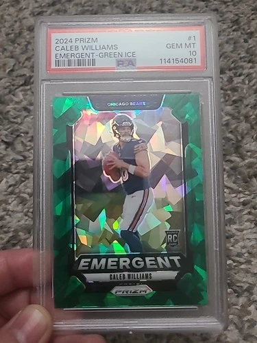 2024 Prizm - Caleb Williams Emergent Green Ice PSA Gem Mint 10 Chicago Bears