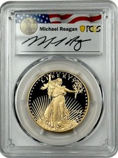 2022 W Gold $50 Reagan Signed 1 oz Proof American Eagle PCGS PR 69 DCAM FDOI 3061.38 per troy oz