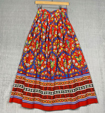 Vtg Handmade Womens Long Skirt Size Small Colorful Butterfly Print Boho Hippie