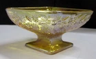 Vintage Indiana Glass Pineapple and Floral Pattern Compote Bowl