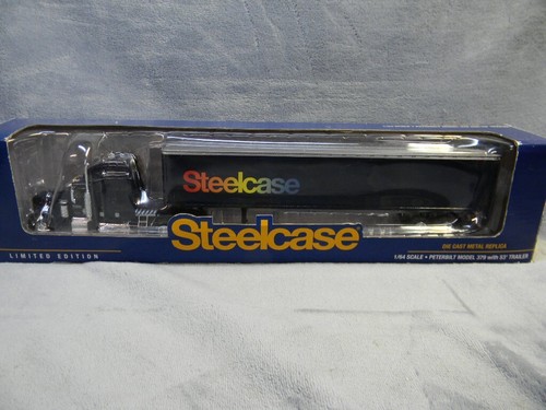 1/64 SCALE SPECCAST STEELCASE PETERBUILT MODEL 379 NAVY SEMI W/53' TRAILER-MIB - Picture 9 of 14